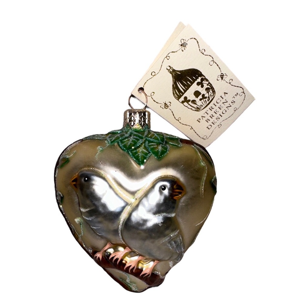 Patricia Breen Two Turtle Doves 12 Days‎ of Christmas Glass Ornament Holiday